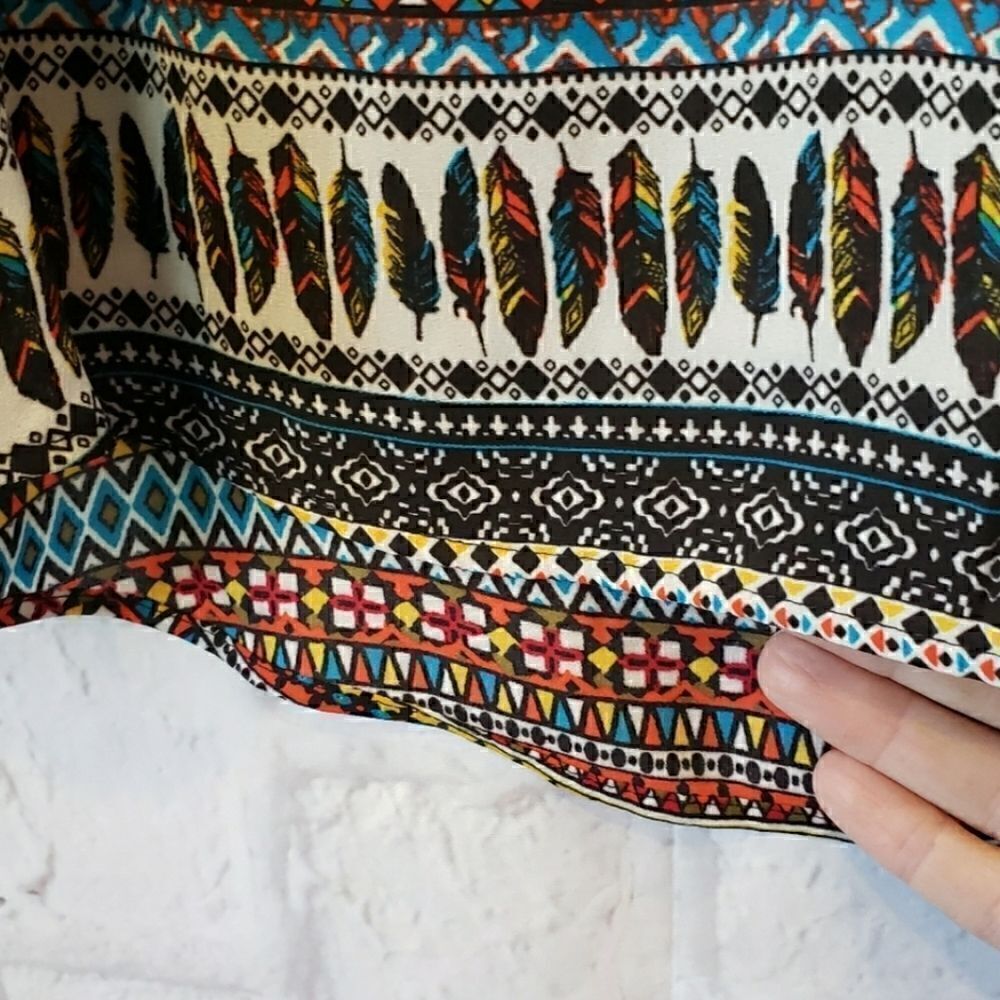 RUFF HEWN L/S Flowy Colorful Boho Top - Picture 4 of 10